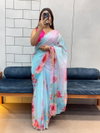 Tew Organza With Flower Print Saree Wholesalers In Delhi